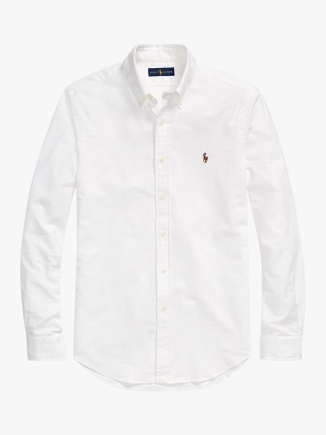 White Oxford Shirt Outfit, White Oxford Shirt, Oxford Shirts, Ralph Lauren Slim Fit, Buy Shirts, Slim Fit Casual Shirts, Philippe Model, Ralph Lauren Long Sleeve, Designer Clothes For Men