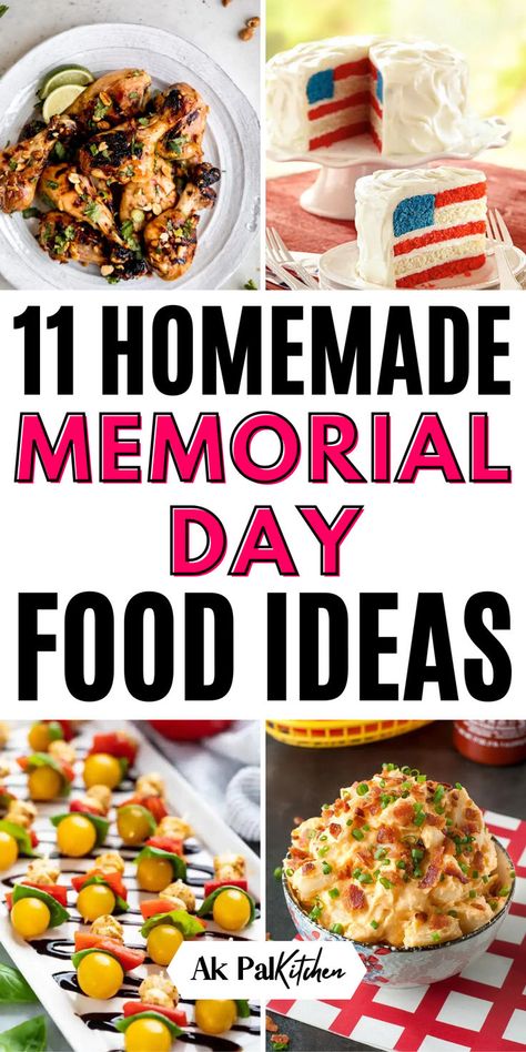 Memorial Day food ideas celebrate the holiday with flavor. Fire up the grill with our Memorial Day BBQ recipes and grilled meats. Add color to your table with patriotic desserts, red, white, and blue treats, and patriotic cupcakes. complement your feast with Memorial Day side dishes and summer salad recipes, and don’t forget easy Memorial Day cocktails to keep everyone refreshed. Whether it's a picnic or a potluck, our Memorial Day recipes ensure your Memorial Day is memorable and delicious. Memorial Day Dinner Ideas, Memorial Day Sides Dishes, Memorial Day Picnic Food, Memorial Day Weekend Food, Memorial Day Sides, Memorial Day Menu Ideas, Memorial Day Cocktails, Memorial Day Side Dishes, Memorial Day Food Ideas