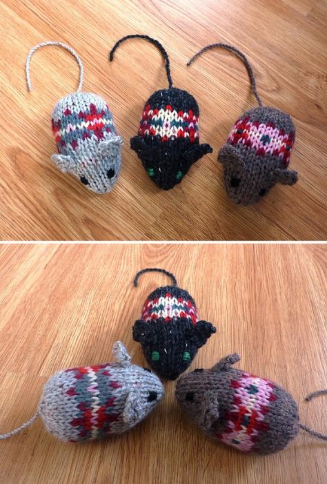 Knitted Mice, Knitted Mouse, Knitting Tam, Knitting Things, Knitted Toys Free Patterns, Animal Knitting Patterns, Fair Isles, Knit Basket, Mouse Toy