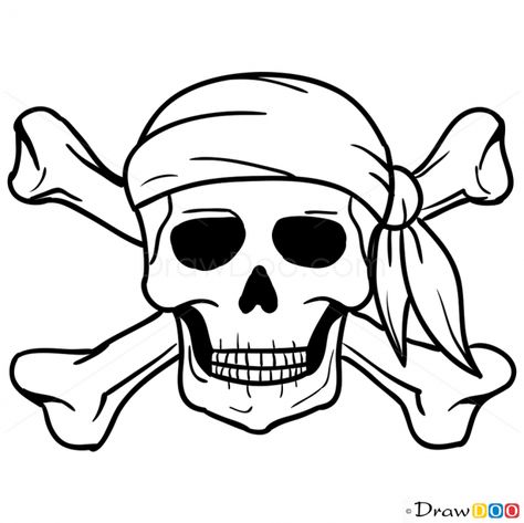 How to Draw Jolly Roger, Pirates - How to Draw, Drawing Ideas ... Pirate Drawings Easy, Easy Pirate Ship Drawing, Pirate Skeleton Drawing, Pirate Drawing Ideas, How To Draw A Pirate, Pirate Drawing Easy, Pirate Skull Drawing, Pirate Art Drawing, Pirates Drawing