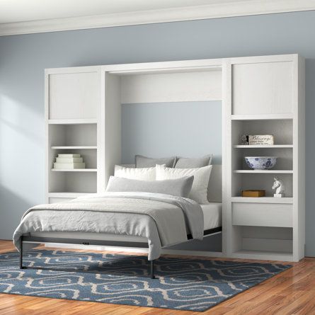 Side Cabinet Storage, Murphy Bed Ikea, Murphy Bed Desk, Queen Murphy Bed, Modern Murphy Beds, Space Saving Beds, Murphy Bed Diy, Murphy Bed Plans, Bed Platform