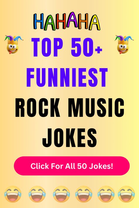 Check Out The Top 50+ Funny Rock Music Jokes And Puns. Click For All 50+ Hilarious Rock Music Jokes! Music Puns, Jokes And Puns, Funny Rock, Band Jokes, Music Jokes, Clean Jokes, Like A Rock, Math Books, Very Funny Jokes