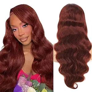 Reddish Brown Wig Human Hair 13x4 HD Body Wave Lace Front Wigs Human Hair Pre Plucked Auburn Colored Human Hair Lace Front Wigs Glueless Wigs Human Hair HD Lace Frontal Human Hair Wigs 24 inch Brown Frontal Wig, Hot Pink Wig, Reddish Brown Wig, Pink Lace Front Wig, Lace Front Wigs Body Wave, Pink Lace Front, Brown Lace Front, Hd Lace Frontal Wigs, Wigs Body Wave