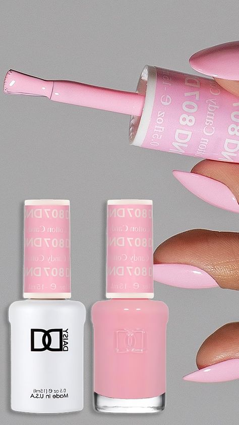 Cotton Candy Gel Nail Polish, Pale Pink Nail Polish Colors, Dnd Cotton Candy Nails, Dnd Gel Polish Colors Light Pink, Dnd 807 Cotton Candy, Dnd Pale Pink Gel, Cotton Candy Nail Color, Dnd Pink Colors, Dnd Valentines Day Nails