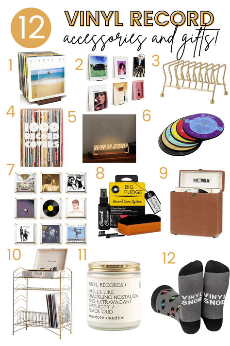 We are finally getting a record player, after years of storing vinyl records that were given to us by a family member. Looking forward to getting some of these cool vinyl record accessories. They would make great gifts for the vinyl lover in your life, too. Click the link to head to the post for all the links. Record Gift Ideas, Gifts For Record Lovers, Vinyl Record Gift Ideas, Gifts For Vinyl Record Lovers, Collecting Vinyl Records, Vinyl Record Bowls, Record Now Playing Display, Store Vinyl Records, Record Cleaner