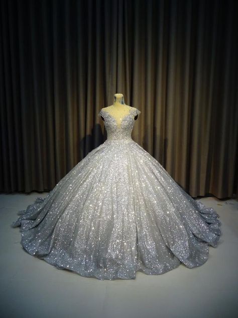 Silver Princess Dress, Silver Ballgown, Sparkly Ballgown, Silver Ball Gown, Wedding Gown Ballgown, Debut Gowns, Masquerade Ball Gowns, Neon Prom Dresses, Poofy Dress