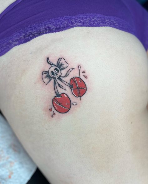 💀🍒 #ladysmokeinkk #redink #blackink #whiteink #skull #infinitiink #dynamicink #ambitionrotary #cherries #bootytattoos #bootycheektat #tattooinspo #skulltattoos #cuteandsimple #chicago #midway #garfieldridge #bookme #dmtobook #girlytattoos #thingsgirlsdo #foryoupage #explorepage Unique Cherry Tattoo, Cherry Tramp Stamp, Cherry Tattoo, Cherry Tattoos, Tramp Stamp, Matching Tattoo, Girly Tattoos, Sunflower Tattoo, Skull Tattoos