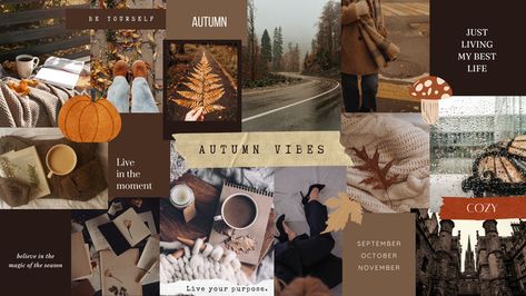 A cozy autumn-themed desktop wallpaper collage featuring fall leaves, warm colors, pumpkins, and cozy vibes. Perfect for adding a touch of seasonal warmth to your workspace. The collage is designed with autumn imagery and textures, offering a relaxing, inviting aesthetic for fall lovers. Downloadable for free as a desktop background. Collage Wallpaper Desktop, Autumn Collage Wallpaper, Autumn Collage, The Fall Movie, Stylish Fall Outfits, Aesthetic Desktop Wallpaper, Autumn Vibes, Cozy Vibes, Autumn Aesthetic