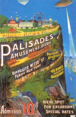 Palisades Amusement Park New Jersey ad Palisades Amusement Park, New York Broadway, Vintage Advertising Posters, Advertising Poster, E Bay, Vintage Travel Posters, Amusement Park, Vintage Poster, Zeppelin