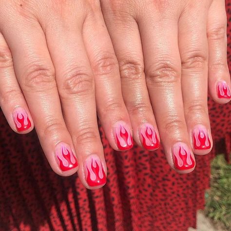 Nails Grunge, Flame Nail Art, Mens Nails, Minimalist Nails, Dream Nails, Fire Nails, Funky Nails, Pretty Acrylic Nails, Dope Nails