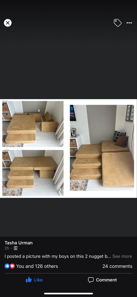 Nugget Storage Ideas, Playroom Couch Ideas, 2 Nugget Couch Ideas, 1 Nugget Couch Ideas, Nugget Builds, Nugget Ideas, Nugget Couch, Baby Play Areas, Couch Ideas