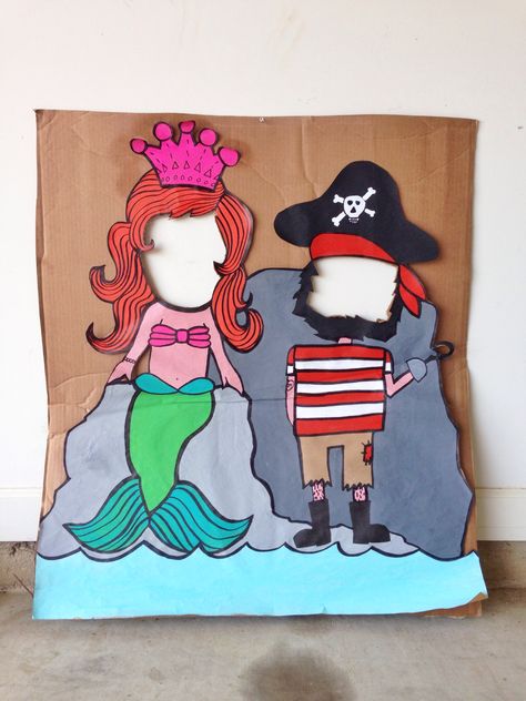 Mermaid and pirate party photo booth Pirate Photo Booth, Mermaid And Pirate, Mermaid Pirate Party, Pirate Photo, Pirates Party, Pirate Themed Birthday, Pirate Theme Party, Pirate Day, Sea Birthday Party