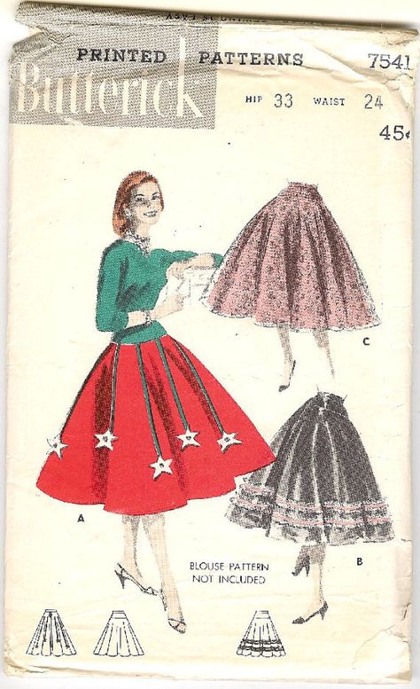 50s Skirt Pattern, Circle Skirt Sewing Pattern, Womens Circle, Circle Skirt Pattern, 1950s Sewing Patterns, Sewing Vintage, Circle Skirts, Skirt Inspiration, 1950s Christmas