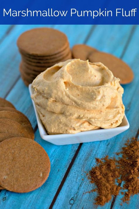 Marshmallow Pumpkin Fluff Dip Recipe Pumpkin Recipes Side Dish, Fluff Dip, Pumpkin Fluff Dip, Pumpkin Fluff, Marshmallow Pumpkin, Dessert Dip, Pumpkin Dip, Savory Pumpkin Recipes, Fluff Recipe