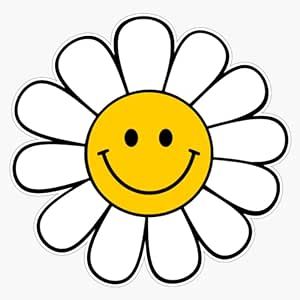 Daisy Smiley Face, Smiley Face Sticker, Wall Window, Face Stickers, Sticker Vinyl, Bumper Sticker, Smiley Face, Waterproof Stickers, Yellow Flowers