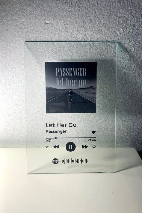 I decided to paint my own spotify song glass! This is definitely my new favourite decor piece :) Spotify Glass Painting, Spotify Song Painting, Spotify Painting, Passenger Let Her Go, Song Play, Let Her Go, Pretty Lyrics, Spotify Song, Glass Painting