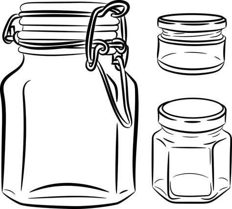 Glass jar. Jar drawing, doodle style, sketch. A jar with a lid Candy Jar Drawing, Jar Drawing Illustration, Jar Drawing Ideas, Jar Sketch, Jar Drawing, Jar Illustration, Blind Drawing, Jar Image, Bookmarks Quotes