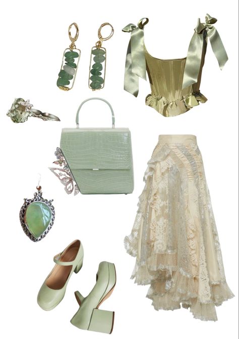 Fairy Aesthetic Outfit, Fairy Ethereal, Cottagecore Green, Fairy Core Outfits, Cottagecore Outfit, Fairy Outfit, Mode Hippie, Cottagecore Outfits, Green Fairy