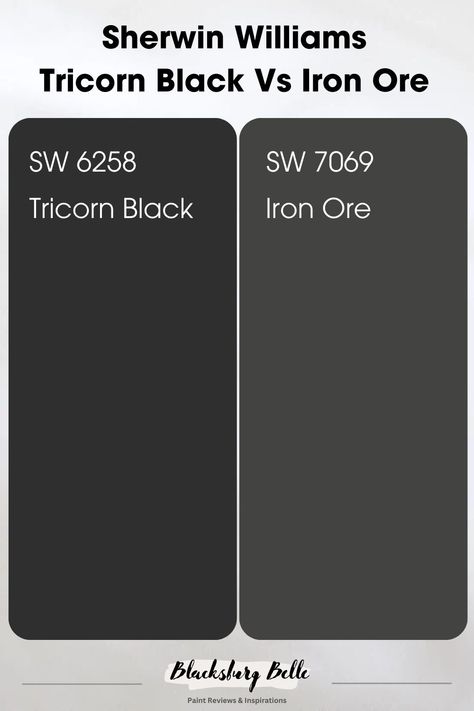 Tricorn Black Fireplace, Iron Ore Vs Tricorn Black, Charcoal Paint Colors, Tricorn Black Front Door, Sherwin Williams Tricorn Black, Iron Ore Sherwin Williams, Tricorn Black, Black Front Door, Charcoal Paint