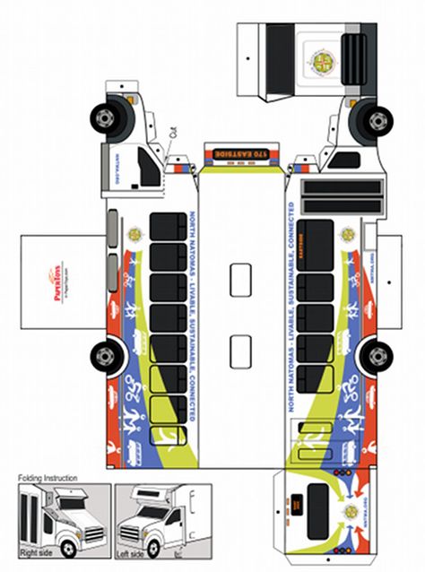 NNTMA Shuttle Bus Paper Model - Free Paper Toys and Models at PaperToys.com Paper Cars, Paper Model Car, Printable Toys, Shuttle Bus, Cardboard Toys, Paper Car, Paper Toys Template, Dollhouse Printables, Giraffe Pattern