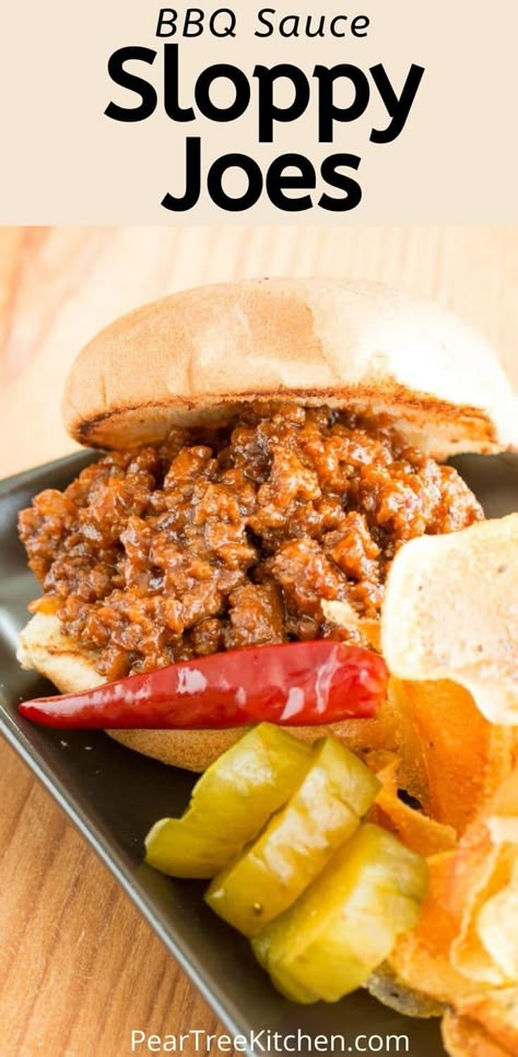 Homemade Sloppy Joe Recipe With Bbq Sauce, Sloppy Joes Bbq Sauce, Bbq Beef Sloppy Joes, Bbq Loose Meat Sandwich, Sloppy Joes With Bbq Sauce, Barbecue Sloppy Joes, Hamburger Barbecue Sloppy Joe, Sloppy Joe Recipe Bbq Sauce, Hamburger Bbq Recipe