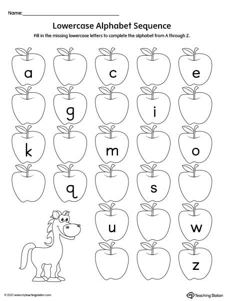 Alphabet Sequencing Activities, Lowercase Letters Worksheets Preschool, Printable Preschool Worksheets Alphabet, Lower Case Letters Worksheets, Kindergarden Activities Free Printable, Write Alphabet Worksheet, Missing Letters Worksheet Free Printable, Writing Alphabets Worksheet, Missing Alphabets Worksheet