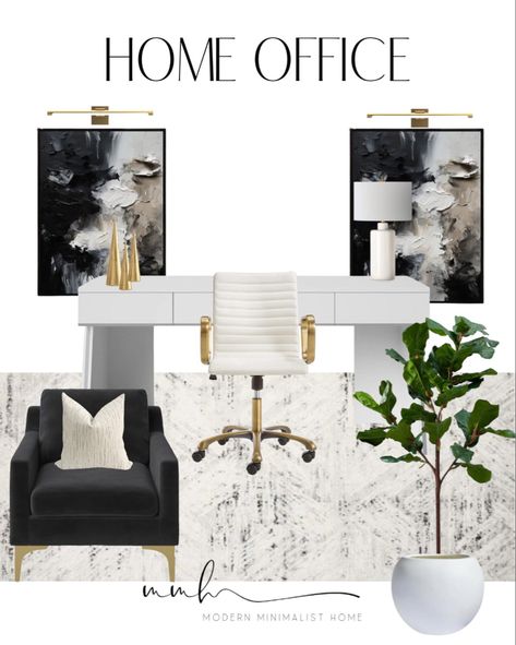 Office // office desk // office decor // office desk decor // office desk chair // modern office // office light fixture // office rug // office wall art // office essentials // office cabinet // home decor // modern home decor // decor // modern home // modern minimalist home // amazon home // home decor amazon // home decor 2023 // amazon home decor // wayfair // target home // target decor // home // Follow my shop @modern.minimalist.home on the @shop.LTK app to shop this post and get my exclusive app-only content! #liketkit #LTKfindsunder100 #LTKhome #LTKHoliday @shop.ltk Office Black Wall, Black And White Office Ideas, Light Fixture Office, Office Light Fixture, White Office Ideas, Office Desk Decor For Work, Desk Decor Office, Desk Office Decor, Lighting Office