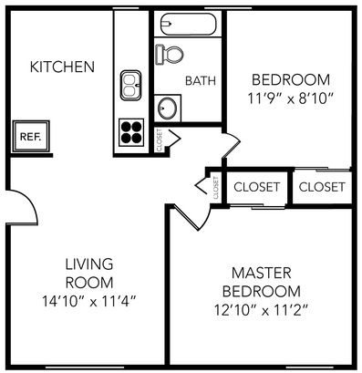 The Earl - 2 Bed - 1 Bath - 650 Sq. Ft. | Manchester Flats Apartments | Apartments in Ann Arbor, Michigan | McKinley 650 Sf House Plans, 700 Sq Ft Adu, 2 Bed Flat Floor Plan, 800 Sq Ft Apartment Layout, 2 Bed 1 Bath Apartment Floor Plan, 700 Sq Ft Apartment Floor Plans, 2 Bed Small House Plans, 2 Bed Adu, 2 Bed 2 Bath Apartment Floor Plan