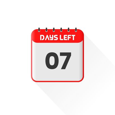 Countdown icon 7 Days Left for sales promotion. Promotional sales banner 7 days left to go 7 Days To Go, 7 Days Left Countdown Birthday, 2 Days Left Countdown Birthday, 6 Days Left Countdown Birthday, 7 Days To Go Countdown, 8 Days To Go Countdown, 1 Day Left Countdown Design, Countdown Birthday, Sales Promotion