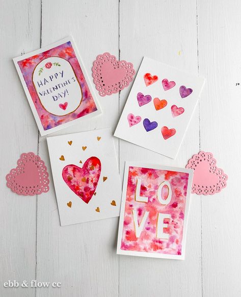 New to watercolor? No problem! These easy watercolor Valentine card ideas are perfect for beginners. No special skills needed! Painted Valentines, Valentine Card Ideas, Easy Valentine Cards, Abstract Art Photography, Watercolor Valentine, Photography Sketchbook, Watercolor Tips, Watercolor Ideas, Easy Watercolor