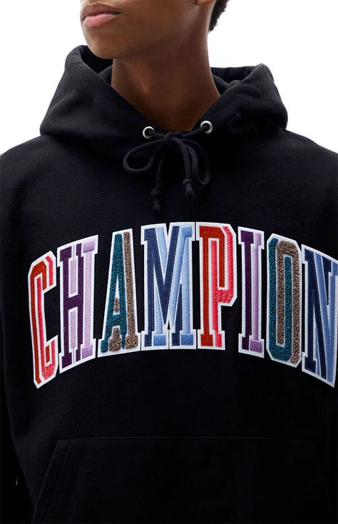 Applique Hoodie, Champion Clothing, Hoodies And Sweatshirts, Easy Style, Mens Joggers, Comfy Hoodies, Hoodie Design, Pacsun, Kangaroo Pocket