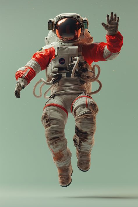 Astronaut Adrift: A Cosmic Voyage Suspended in Time Astronaut Drawing, Mission Space, Futuristic Helmet, Powerful Images, Space Suit, Space Science, Space Travel, 영감을 주는 캐릭터, Fantasy Landscape