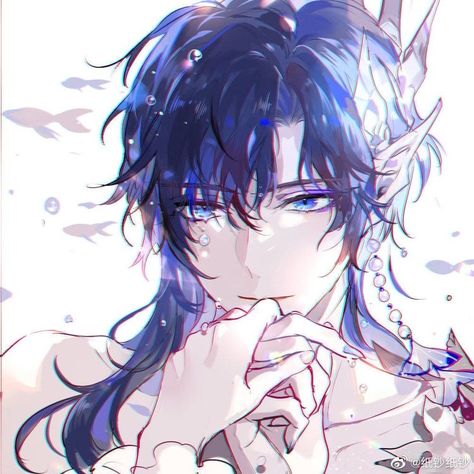 Merman Oc, Siren Anime, Nails Bubble, Anime Merman, Mermaid Boy, Mermaid Anime, Novel Game, Boy Pfp, Anime Mermaid