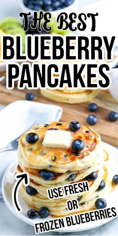 In just a few moments of time, you'll have the fluffiest and tastiest pancakes ever. We think you'll agree that these are the best blueberry pancakes! Best Blueberry Pancakes, Blueberry Pancakes Easy, Homemade Blueberry Pancakes, Healthy Blueberry Pancakes, Fluffy Blueberry Pancakes, Meme Text, Blueberry Pancakes Recipe, Pancakes For Dinner, Blueberry Pancake