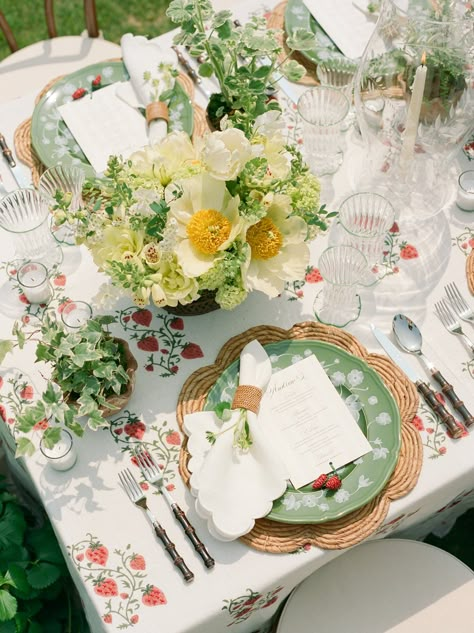 Bridal Editorial — Elizabeth Hall Events Strawberry Wedding, Wedding Strawberries, Beautiful Poems, Birthday Dinner Party, Depth Of Knowledge, Creative Eye, Vintage Wicker, Wedding Tablescapes, Reception Table