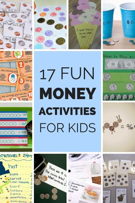 17 Fun Money Activities for Kids: Try these 17 money activities for kids to teach them the value of coins and dollars. Money Activities For Kids, Homeschool Notebook, Value Of Coins, Money Games For Kids, Kids Money Management, Money Management Activities, Learning Money, Teaching Money, Money Activities