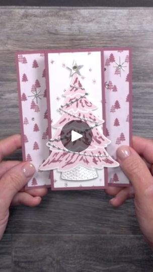 Diy 3d Christmas Cards, Fancy Fold Card Tutorials Cardmaking, Folding Cards Ideas, Tri Fold Christmas Cards, Stampin Up Tutorials Videos, Folded Christmas Cards, Blessed Christmas, Christmas Easy, Fancy Fold Card Tutorials