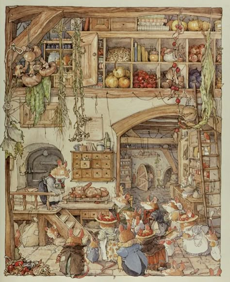 Bramble Hedge, Brambley Hedge, Susan Wheeler, Jill Barklem, Brambly Hedge, Anton Pieck, 동화 삽화, Storybook Art, Marjolein Bastin