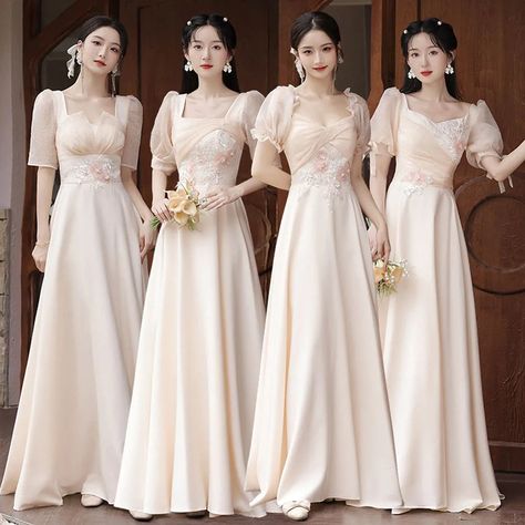 Elegant Long Sleeve Bridesmaid Dresses with Embroidery Teen Bridesmaid Dresses, Bridesmaids Gowns With Sleeves, Gown For Bridesmaid, Long Sleeve Bridesmaid Dresses, Dresses With Embroidery, Dresses Elegant Long, Floral Evening Gown, Bridesmaids Gowns, Long Sleeve Bridesmaid Dress