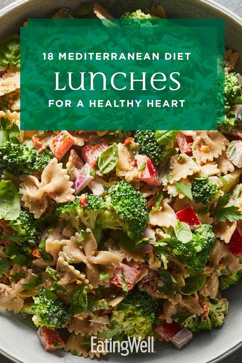 Mediterranean Lunch Recipes Healthy, Low Sodium Mediterranean Diet, Easy Mediterranean Diet Salads, Healthy Lunch Ideas Low Cholesterol, Mediterranean Diet Recipes Heart Healthy, Healthy Meal Prep Mediterranean, Mediterranean Diet Recipes Lunch Healthy, Mediterranean Diet Heart Healthy, Dash Diet Pasta Salad