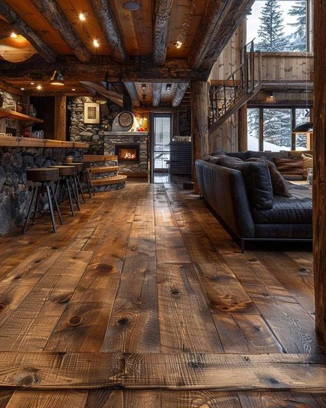 Old Western House Interior, Western Living Room Designs, Rustic Basement Bar, Western House, Western Room, Barn House Interior, Modern Wooden House, Concrete Patio Makeover, Rustic Basement