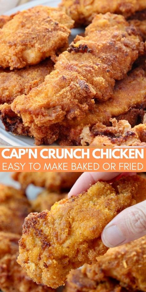 Captain Crunch Chicken, Walnut Chicken Recipe, Heavenly Chicken, Decadent Dinner, Cap'n Crunch, Captain Crunch, Chicken Mashed Potatoes, Cornish Hen, Crunch Recipe