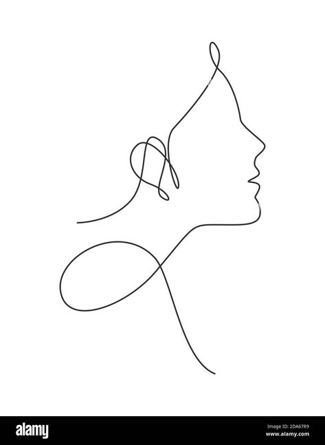 Abstract Face Sketch, Single Line Illustration, Fashion Face Drawing, Single Line Drawing Woman, Minimalist Line Art Face, One Line Art Woman Face, One Line Drawing Woman Face, Minimalist Feminine Style, One Line Drawing Face