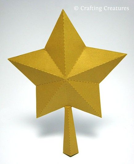 3D Paper Star for Xmas Tree Topper (FREE SVG, DXF, PDF) | Crafting Creatures Star For Christmas Tree, Star For Christmas, Diy Tree Topper, 3d Paper Star, Xmas Tree Toppers, Christmas Tree Star Topper, Toppers Diy, Diy Christmas Tree Topper, Tiny Gifts