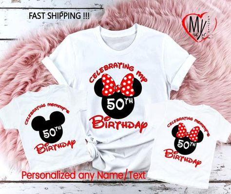 Family Disney Shirts Ideas, Boy Disney Shirts, Girls Disney Shirts, Family Shirts Disney, Disney Birthday Shirt, Custom Disney Shirts, Birthday Squad Shirts, Disney Birthday Party, Matching Family Shirts