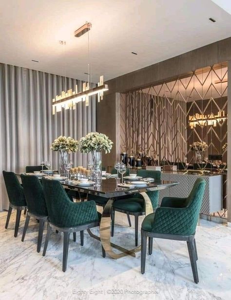 Dining Room Design Luxury, Mirror Decor Living Room, Interior Design Dining, Dining Room Design Modern, Dinning Room Design, Small Kitchens, Dining Room Interiors, Luxury Dining Room, Elegant Dining Room