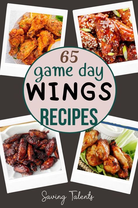 65 recipes for wings for your next football party that your guests are going to love! Here's a roundup of 65 game day wings recipes. Recipes For Wings, Game Day Wings, Recipes For Game Day, Sweet Chili Chicken Wings, Sweet Chili Wings, Inexpensive Dinner Recipes, Baked Lemon Pepper Chicken, Hot Wing Recipe, Baked Turkey Wings