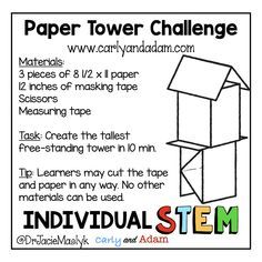 Grade 4 Stem Challenge, Stem Activities With Index Cards, Stem Challenge Elementary, Stem Paper Challenge, Index Card Tower Challenge, 2nd Grade Stem Challenges, Ela Stem Activities Elementary, Paper Tower Stem Challenge, Stem Building Challenge