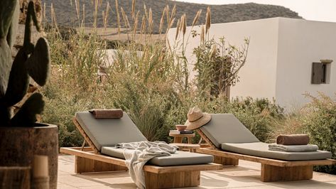 Greece Hotels, The Rooster, Organic Wood, Stunning Interiors, Minimalist Lifestyle, Greek Island, Outdoor Bar, Slow Living, Hotel Reviews