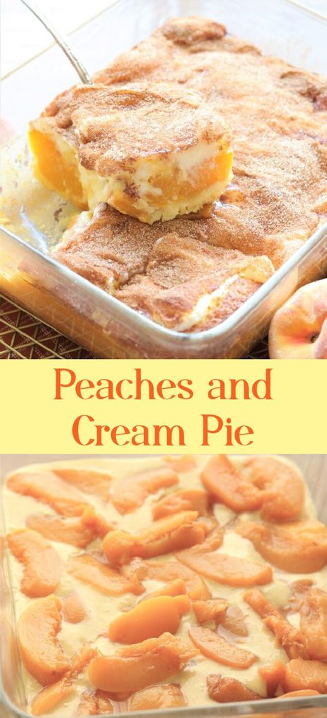 Peaches And Cream Pie, Peach Pie Recipes, Peach Dessert Recipes, Cronut, Peach Desserts, Peach Cake, Fresh Peaches, Peaches And Cream, Vanilla Custard